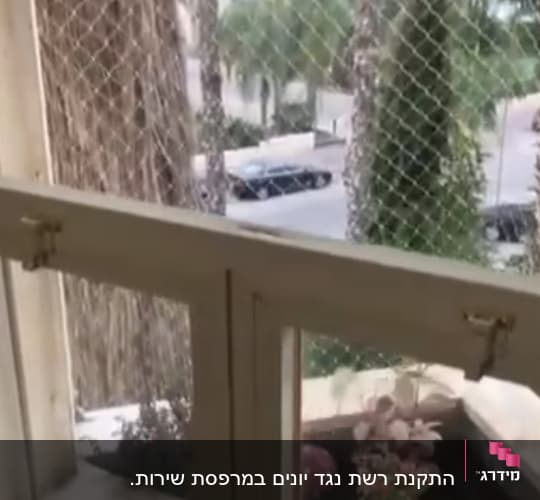 רשת על חלון למניעת כניסת יונים